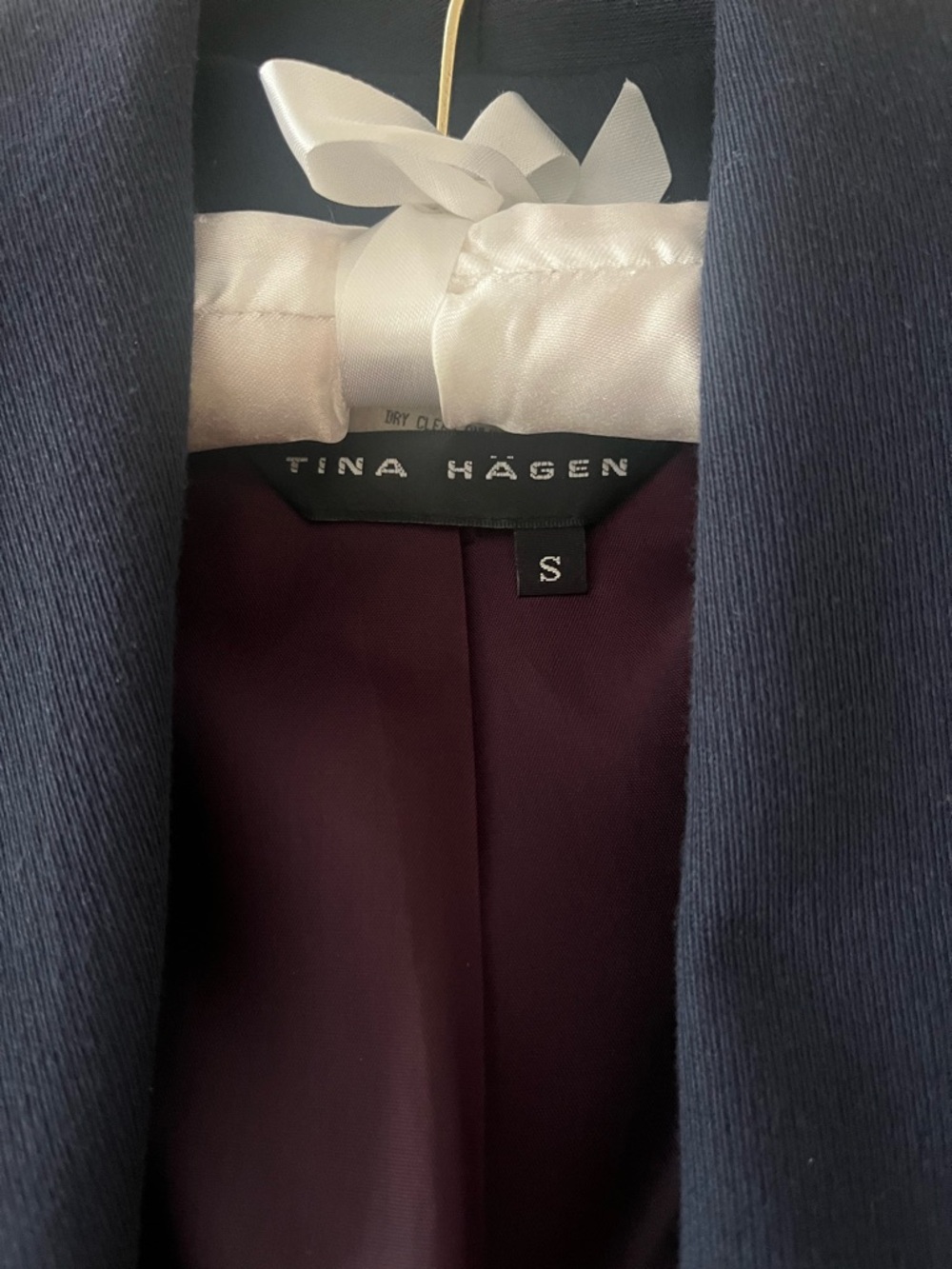 Tina Hagen Navy Blazer with Plum Lining